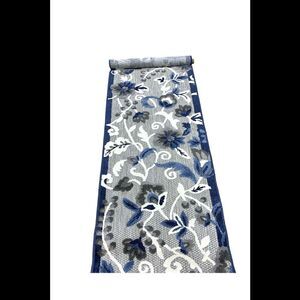 Nourison 2' x 7' Oasis Garden Indoor/Outdoor Runner Charcoal Blue